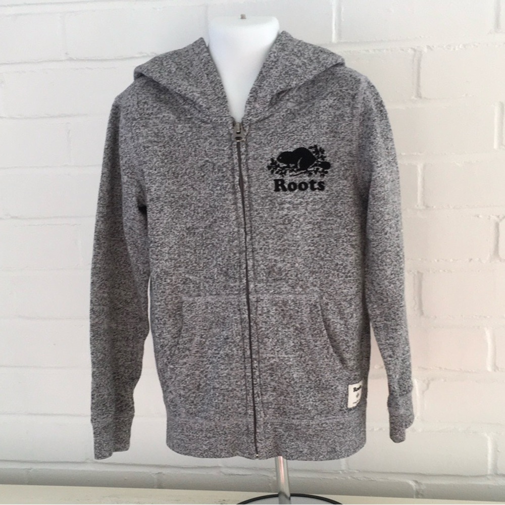 Girls Ages 5-6 Classic Roots Gray Zip-Up Front Hoodie Sweatshirt